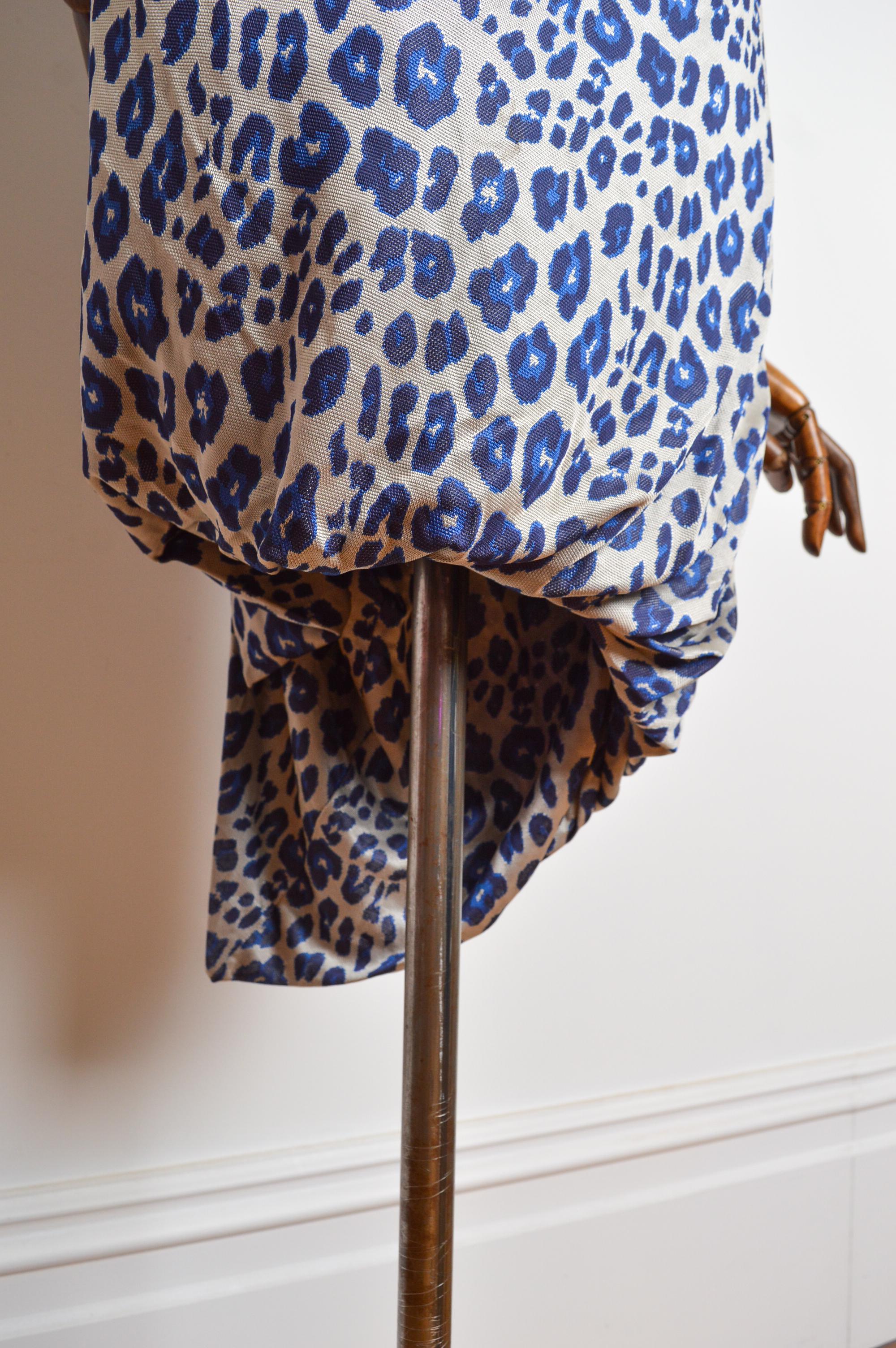 F/W 2011 Vivienne Westwood Blue leopard print corset fitted cocktail dress 4