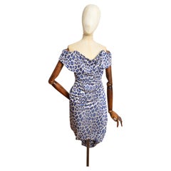 F/W 2011 Vivienne Westwood Blue leopard print corset fitted cocktail dress