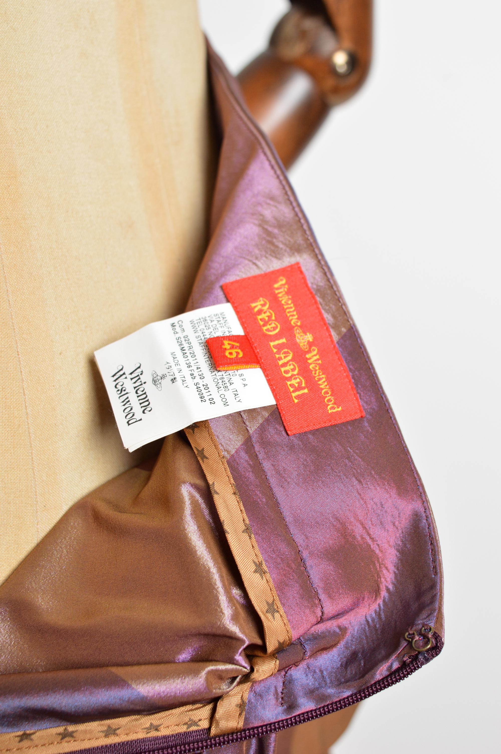 F/W 2011 Vivienne Westwood Dusty Pink Antique Gold Taffeta Structured Skirt In Good Condition For Sale In Sheffield, GB