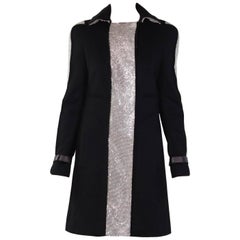 H/W 2012 L# 24 NEUES VERSACE SCHWARZES VERZIERTES PLACKET-COAT Gr. 38 - 2