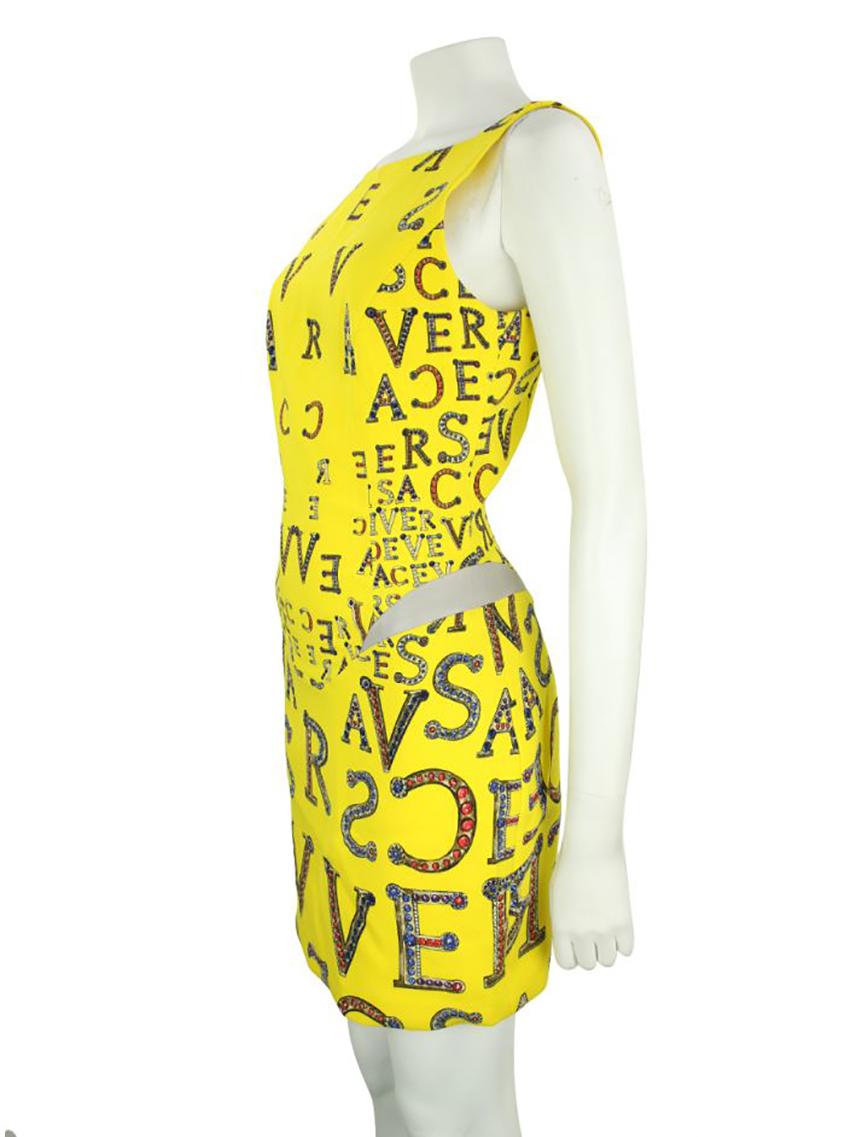 yellow versace dress