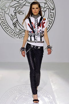 F/W 2013 Look # 30 NEW VERSACE T-STRAP EMBELLISHED HARNESS with CRYSTALS 38 - 4
