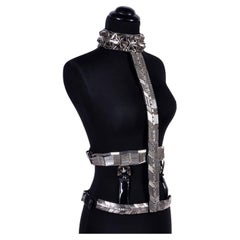 F/W 2013 Look # 30 NEW VERSACE T-STRAP EMBELLISHED HARNESS mit CRYSTALS 38 - 4