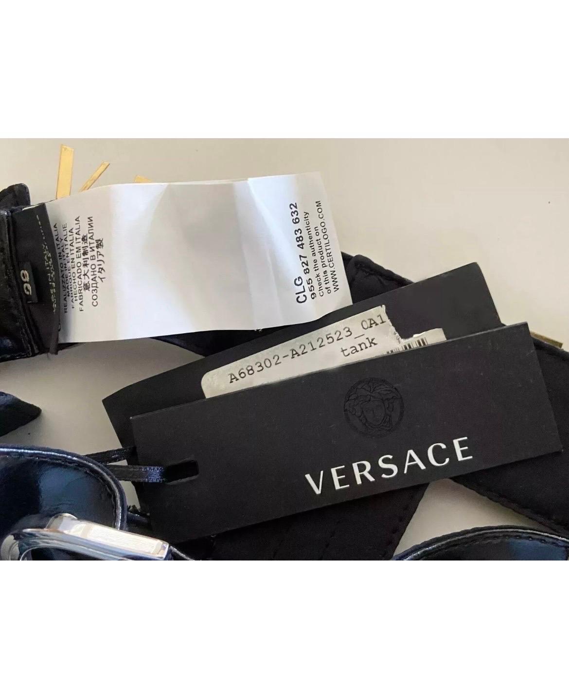 F/W 2013 Look # 30 Rare Versace T-Strap Embellished Harness with Crystals 38 - 4 For Sale 4