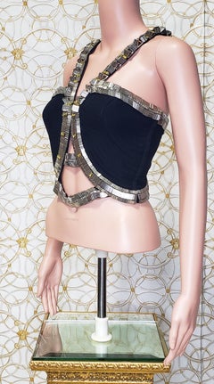 F/W 2013 Look #35 NEW VERSACE BLACK STUDDED TOP 38 - 2