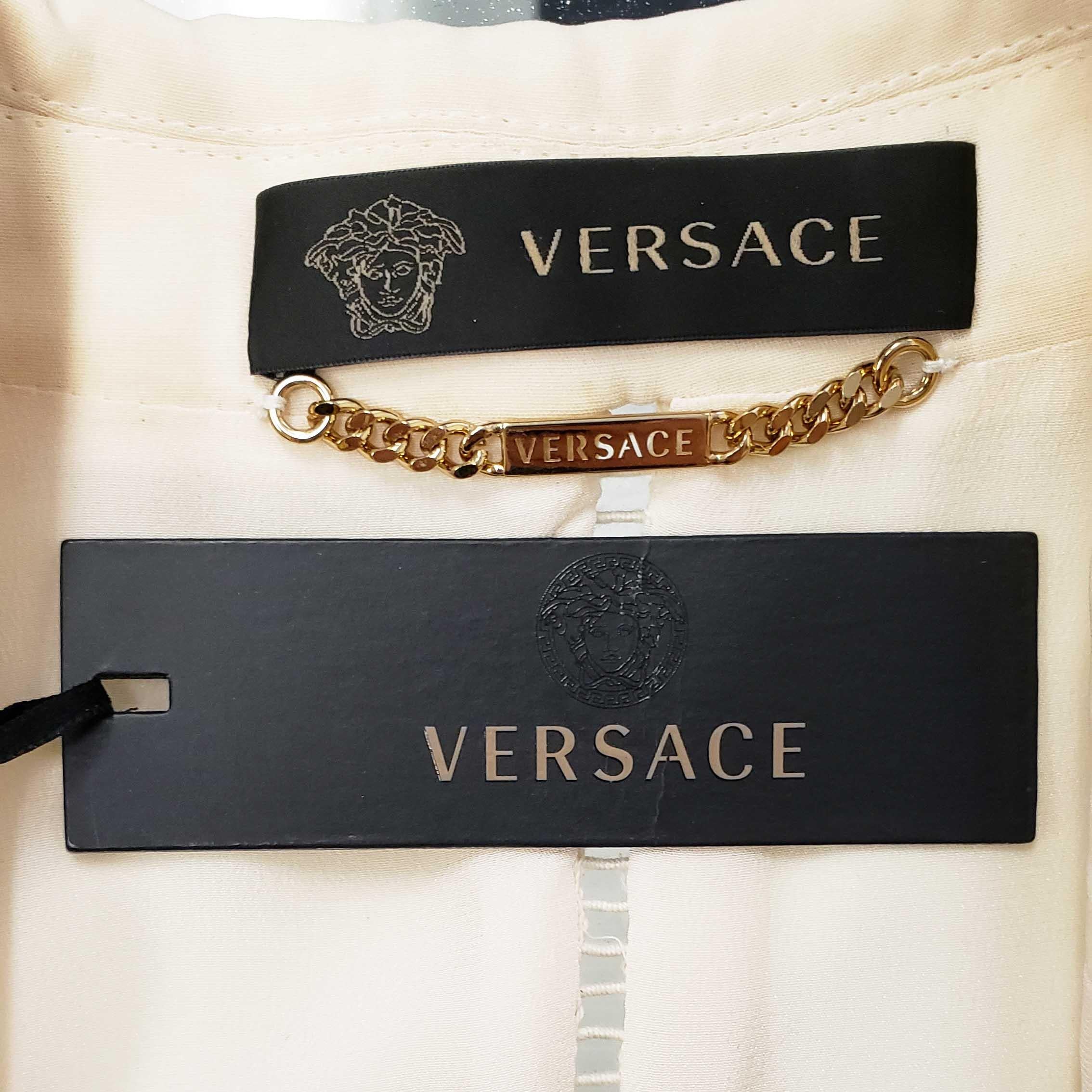 F/W 2014 L # 47 NEW VERSACE EMBELLUSHED SILK-CREPE BLAZER 38 - 2 as seen on Jen For Sale 12