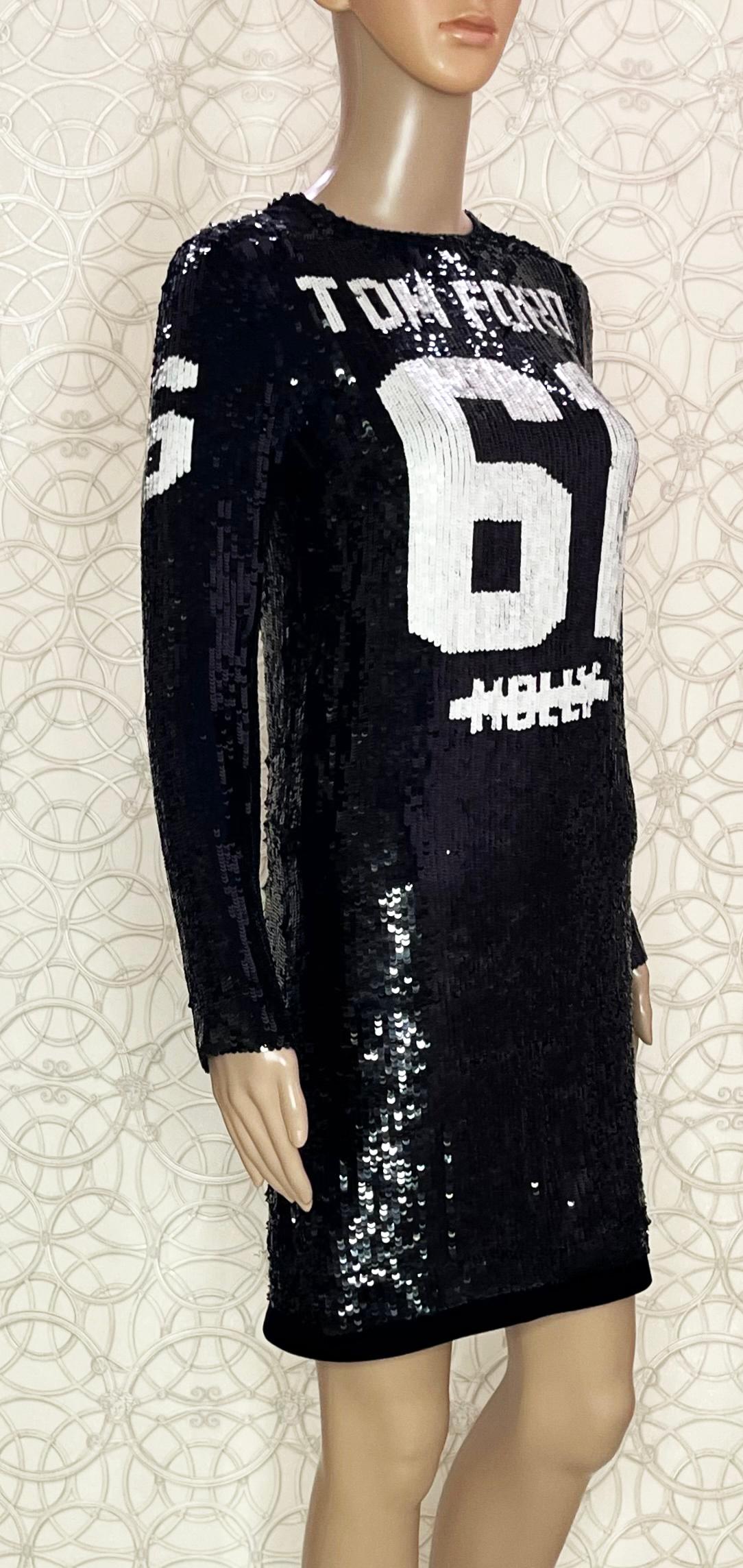 Women's or Men's F/W 2014 Look # 20 TOM FORD BLACK SEQUIN DRESS as seen on Beyonce Sz IT 34 For Sale