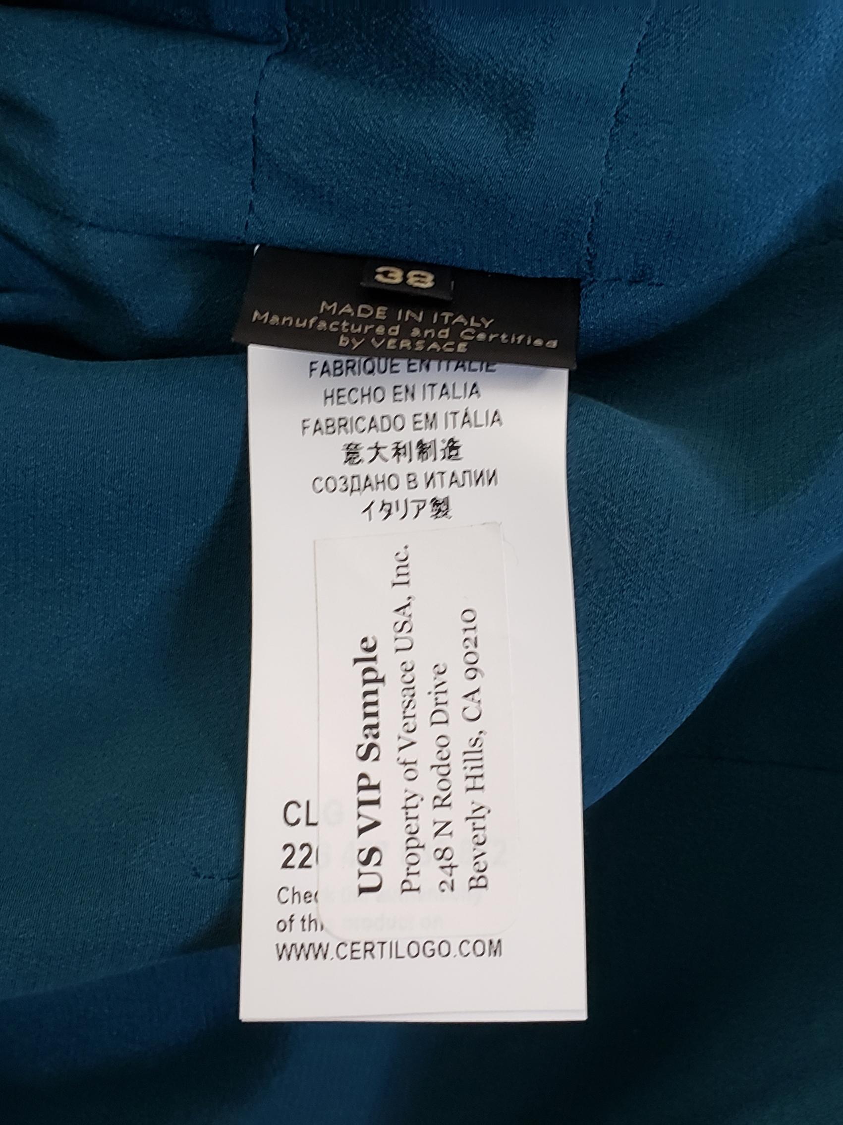 F/W 2014 look # 37 NEW VERSACE GREEN MINI DRESS 38 - 2 For Sale 6