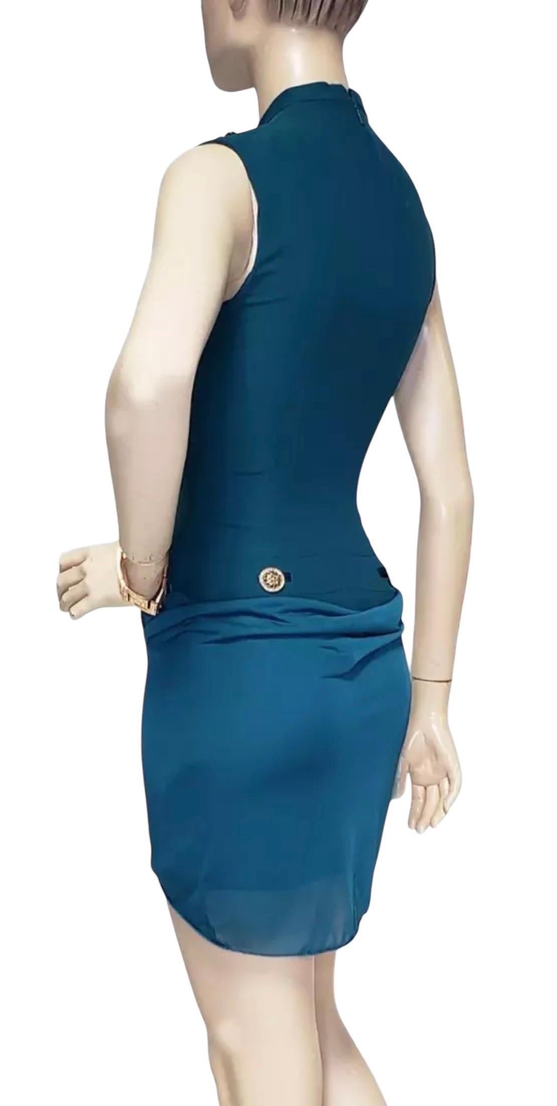 F/W 2014 Look #37 Versace Military Inspired Mini Dress 38 - 2 For Sale 1