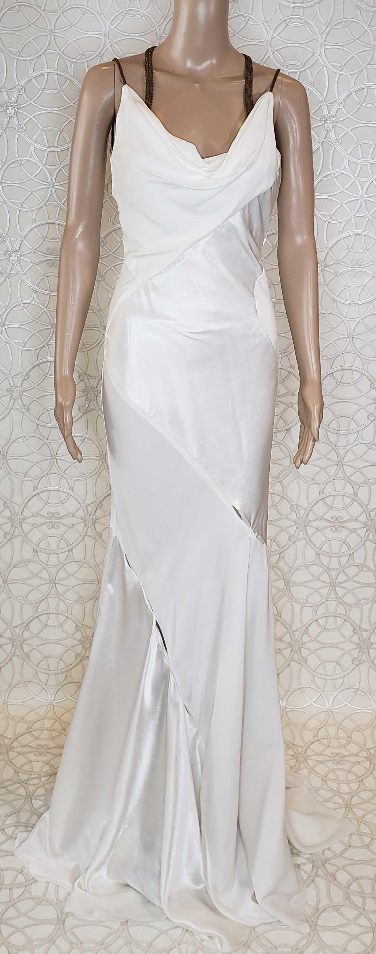 F/W 2014 Look # 51 NEW VERSACE WHITE GOWN DRESS as seen on Heidi 38 - 2 For Sale 1