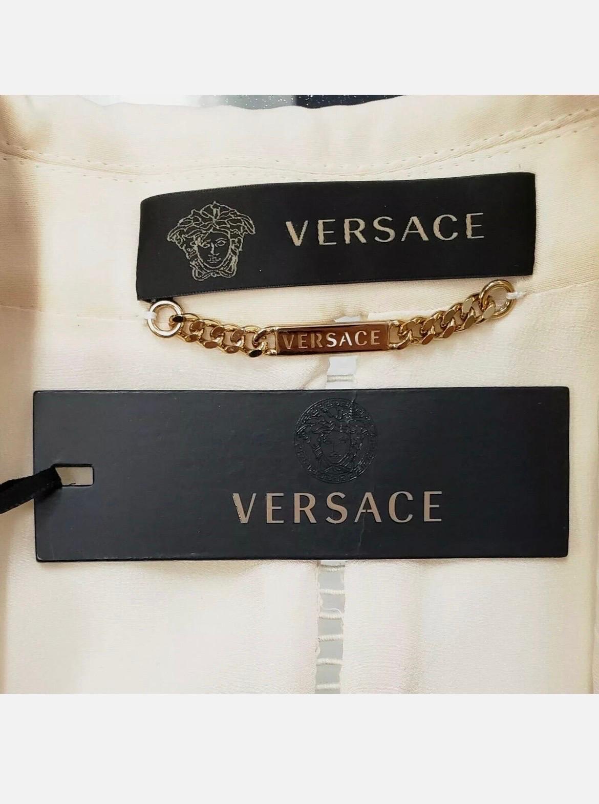 F/W 2014 New Versace Embellished Silk-Crepe Blazer 38 - 2 For Sale 2