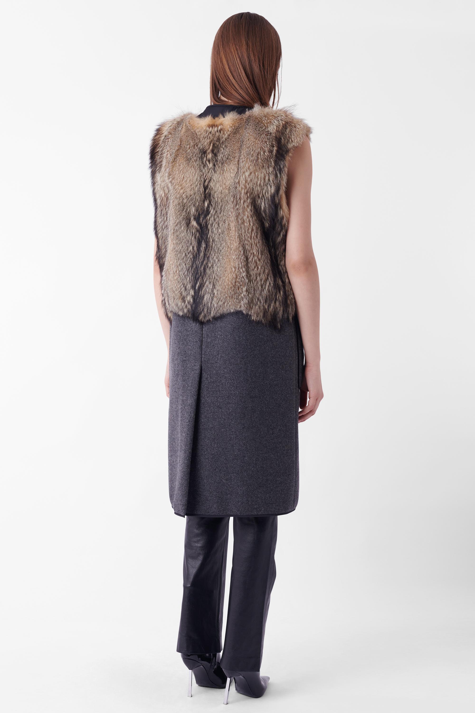 Black F/W 2014 Runway Mens Fur Waistcoat For Sale
