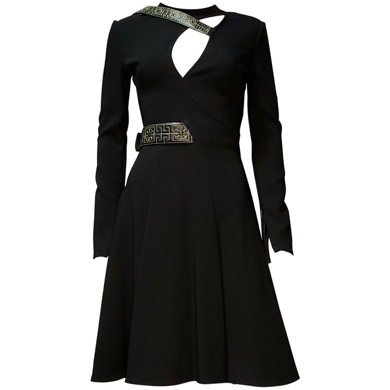 Versace Gold And Black Dress Evening Gown Black Dress With Chains Gold  Chain Versace Black
