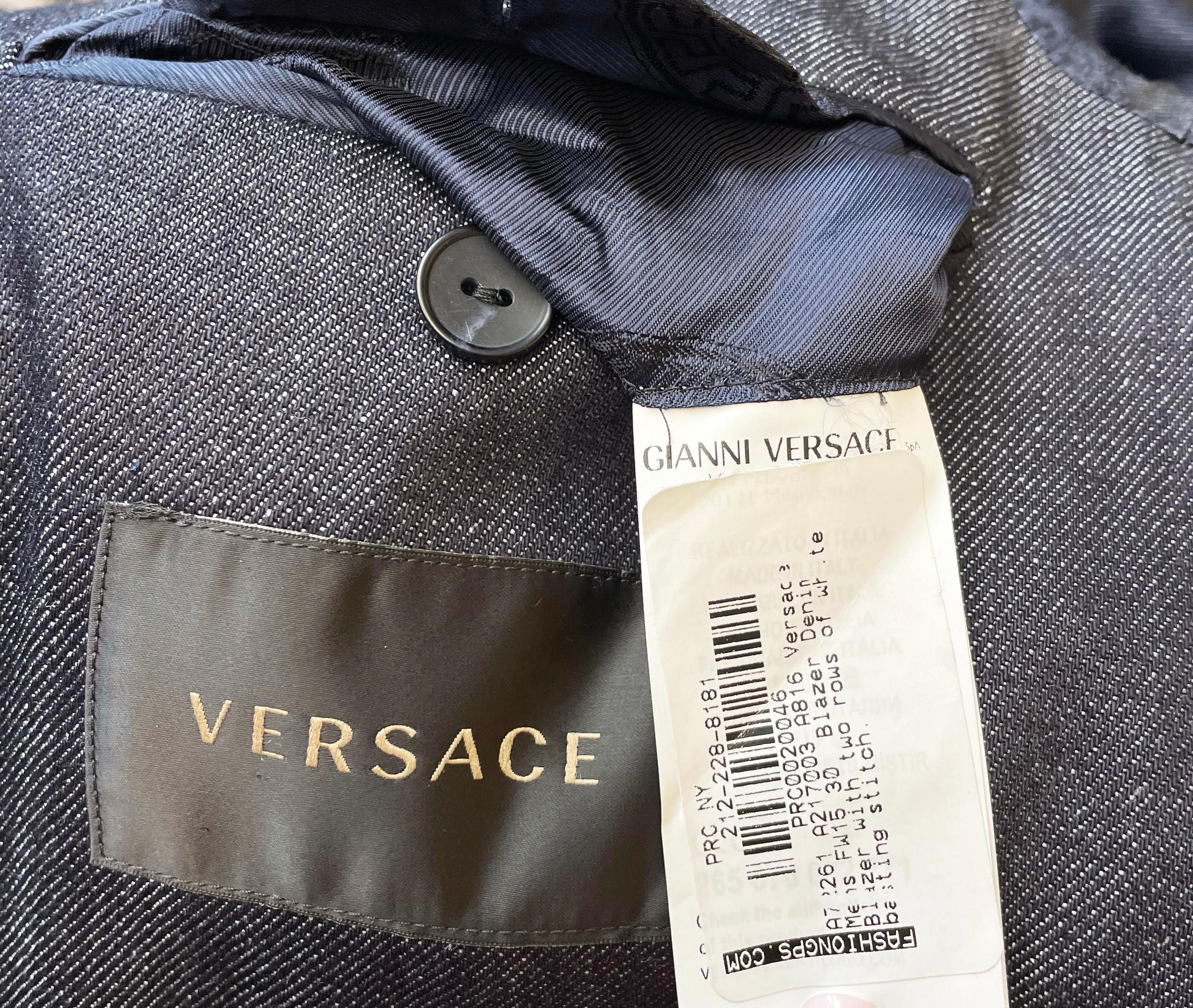 F/W 2015 look #30 NEW VERSACE JEANS SUIT For Sale 6