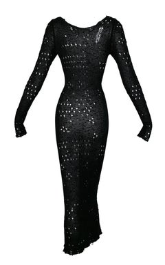 F/W 2015 Maison Martin Margiela Sheer Black Silk Distressed Mermaid Dress