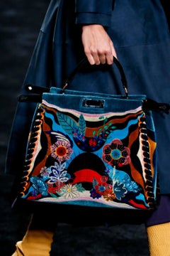 F/W 2016 Fendi velvet embroidered Peekaboo bag
