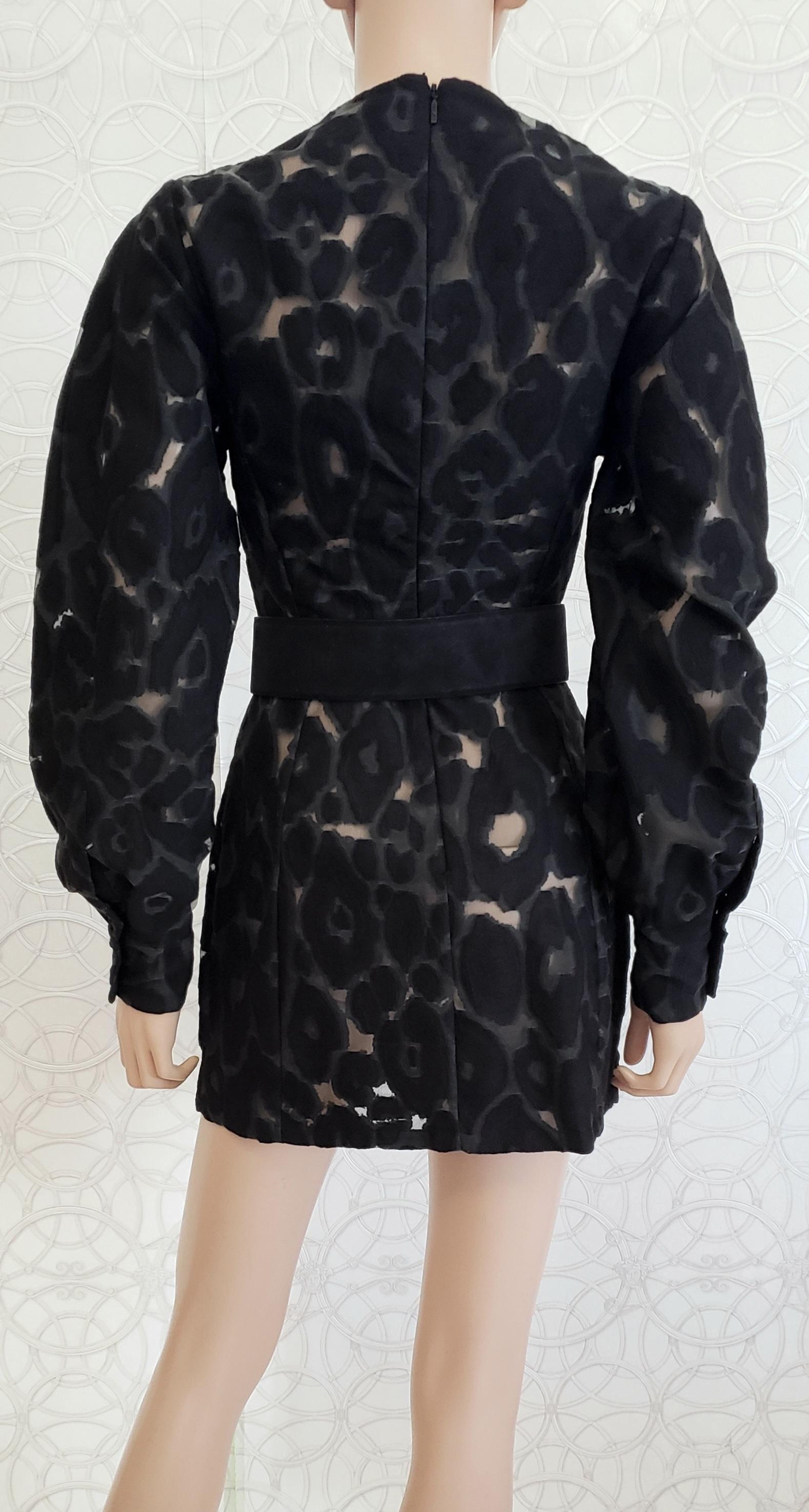 F/W 2016 Look #28 VERSACE BLACK SEMI SHEER MINI DRESS 38 - 2 For Sale 4