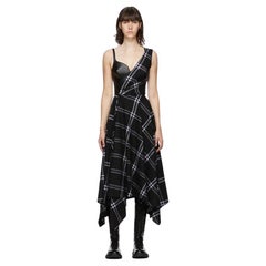F/W 2020 L# 5 ALEXANDER MCQUEEN BLACK & PURPLE LEATHER CORSET Dress Sz IT 42