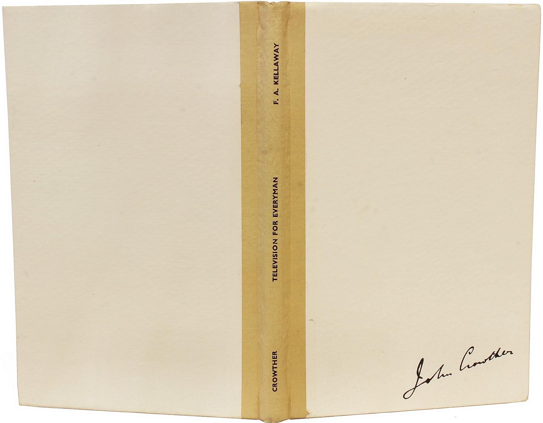 American F. W. KELLAWAY. Television For Everyman History & Practice. 1944 - FIRST EDITION For Sale