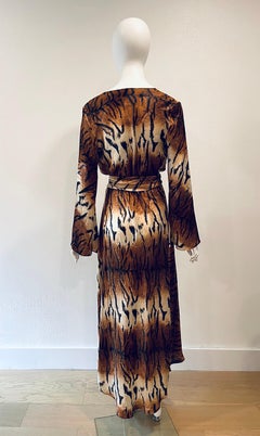 F/W Roberto Cavalli 2000 silk tiger wrap dress Unworn
