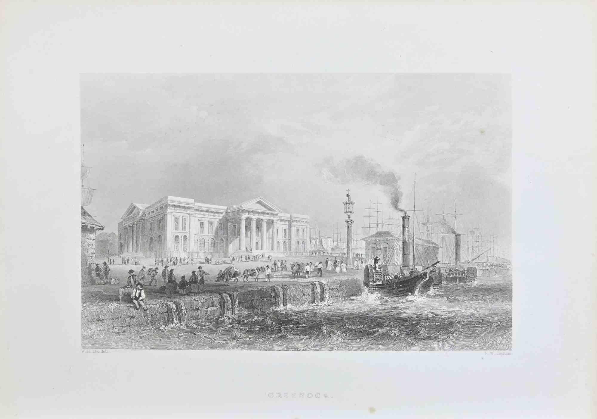 Greenock - Etching by F. W. Topham - 1845