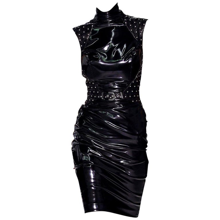 F/W13 LOOK#27 VERSACE BLACK JAPANESE VINYL BONDAGE DRESS Size 38 at 1stDibs  | japanese bdsm, bdsm japanese, japanese bomdage
