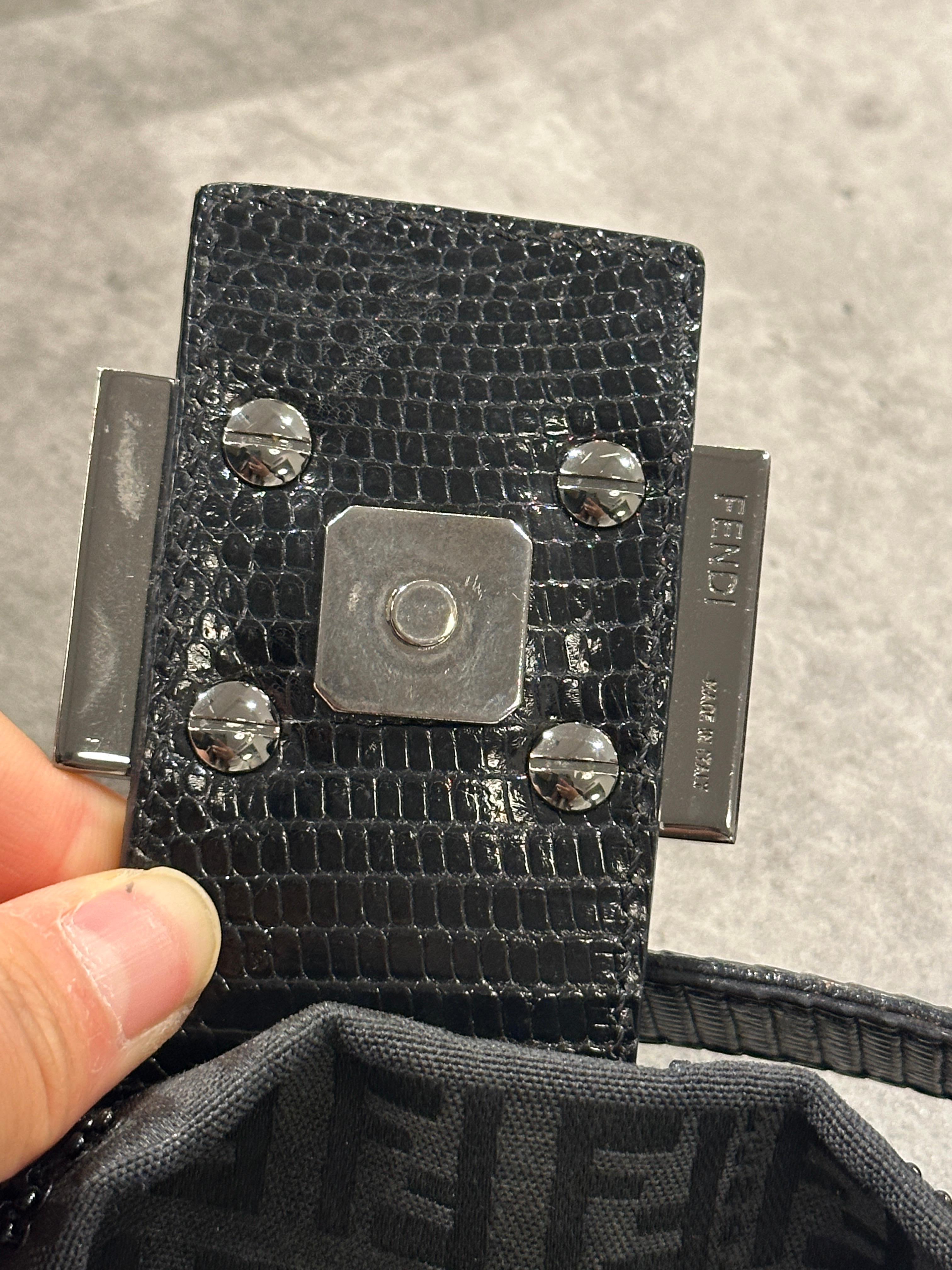 F/W1999 Fendi Baguette Zucchino con inserti lucertola e fibbia madreperla in vendita 5