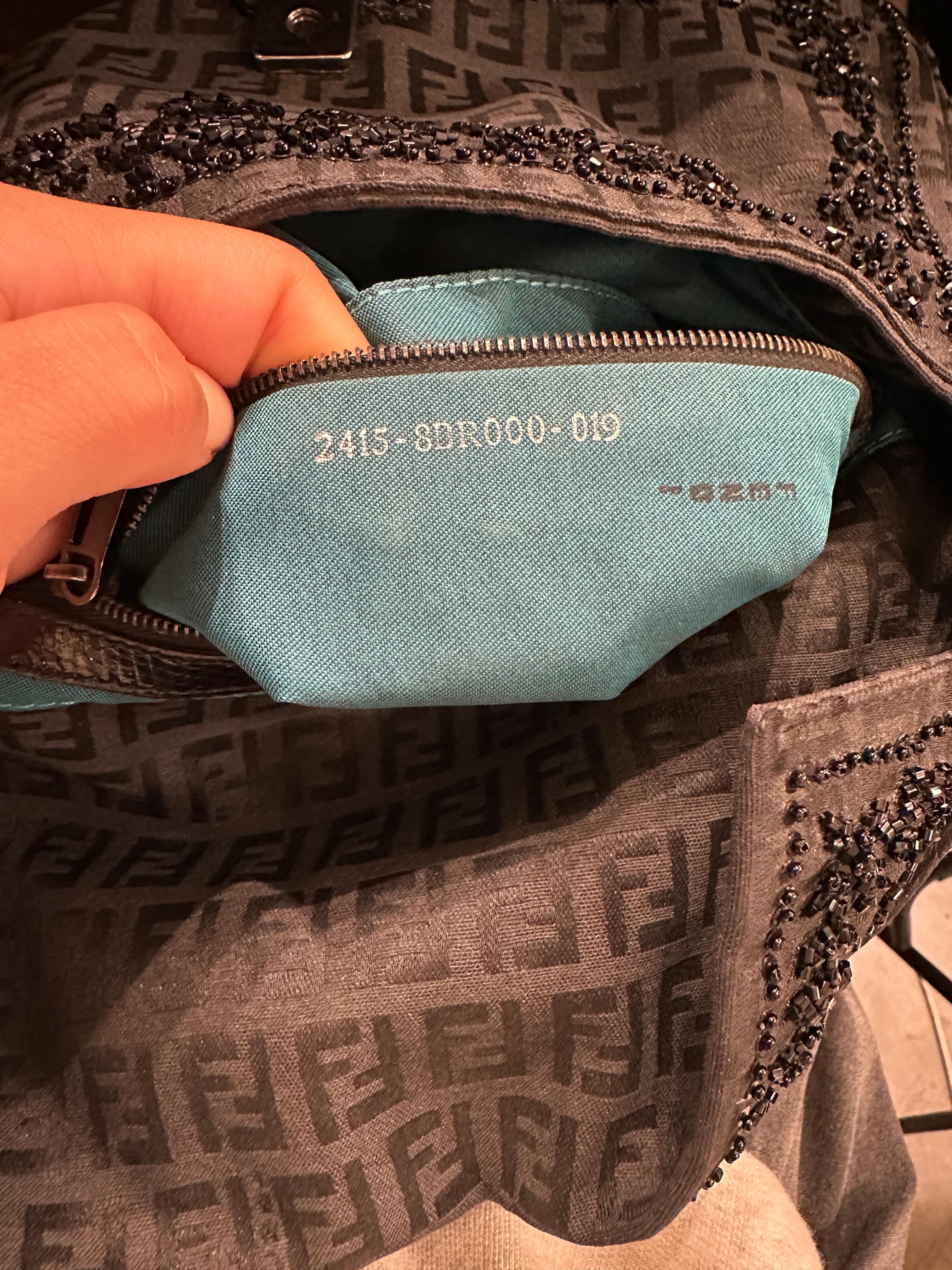 F/W1999 Fendi Baguette Zucchino con inserti lucertola e fibbia madreperla in vendita 7