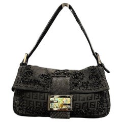 F/W1999 Fendi Baguette Zucchino avec inserts en lézard et boucle en nacre