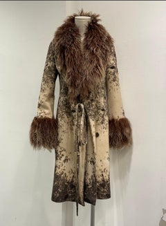 F/W1999 Roberto Cavalli fur-trimmed wool coat