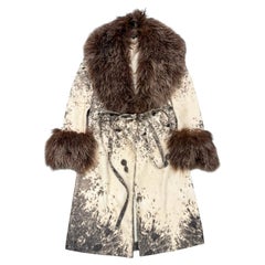 F/W1999 Roberto Cavalli fur-trimmed wool coat