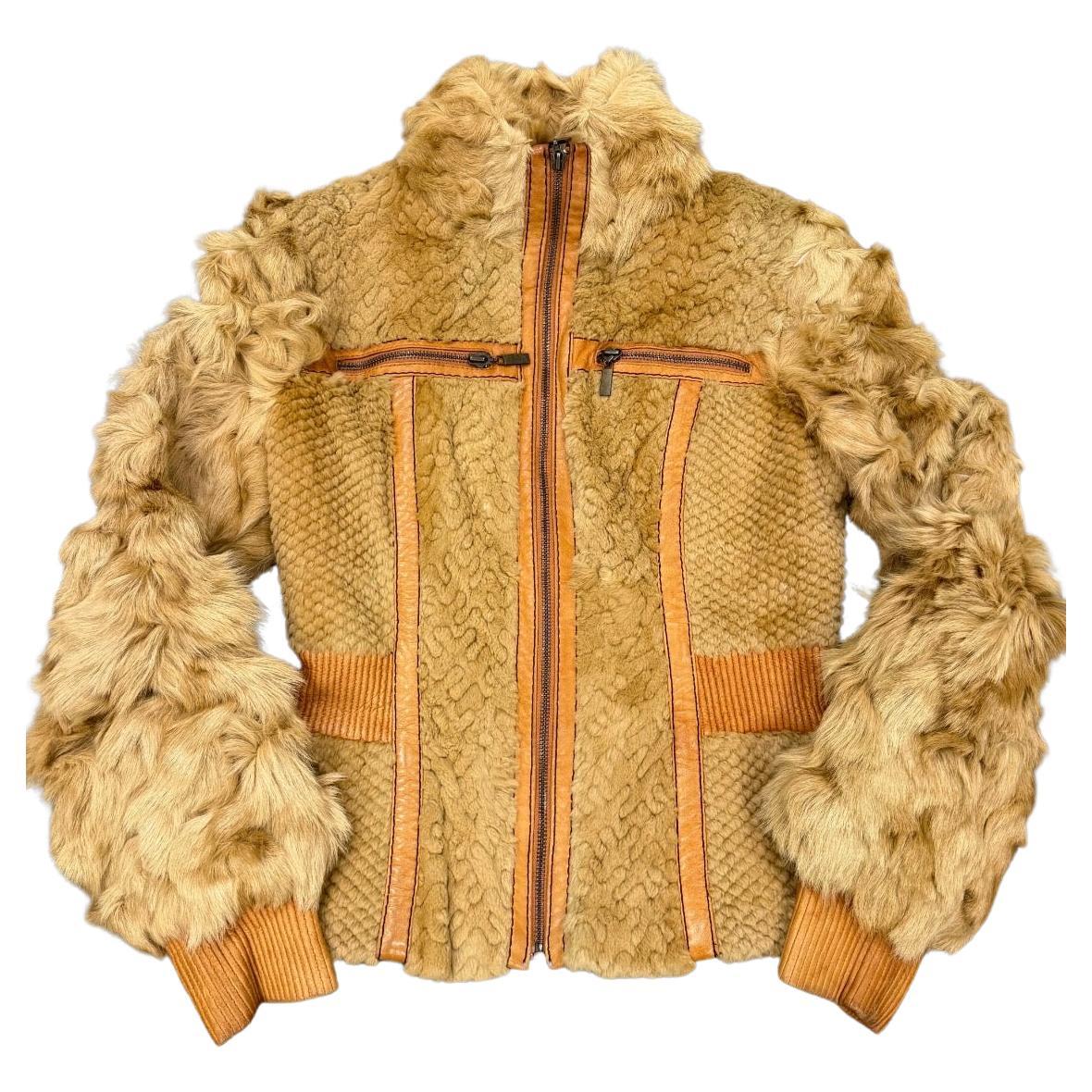 F/W2008 Cavalli rabbit fur hybrid soldier jacket in vendita
