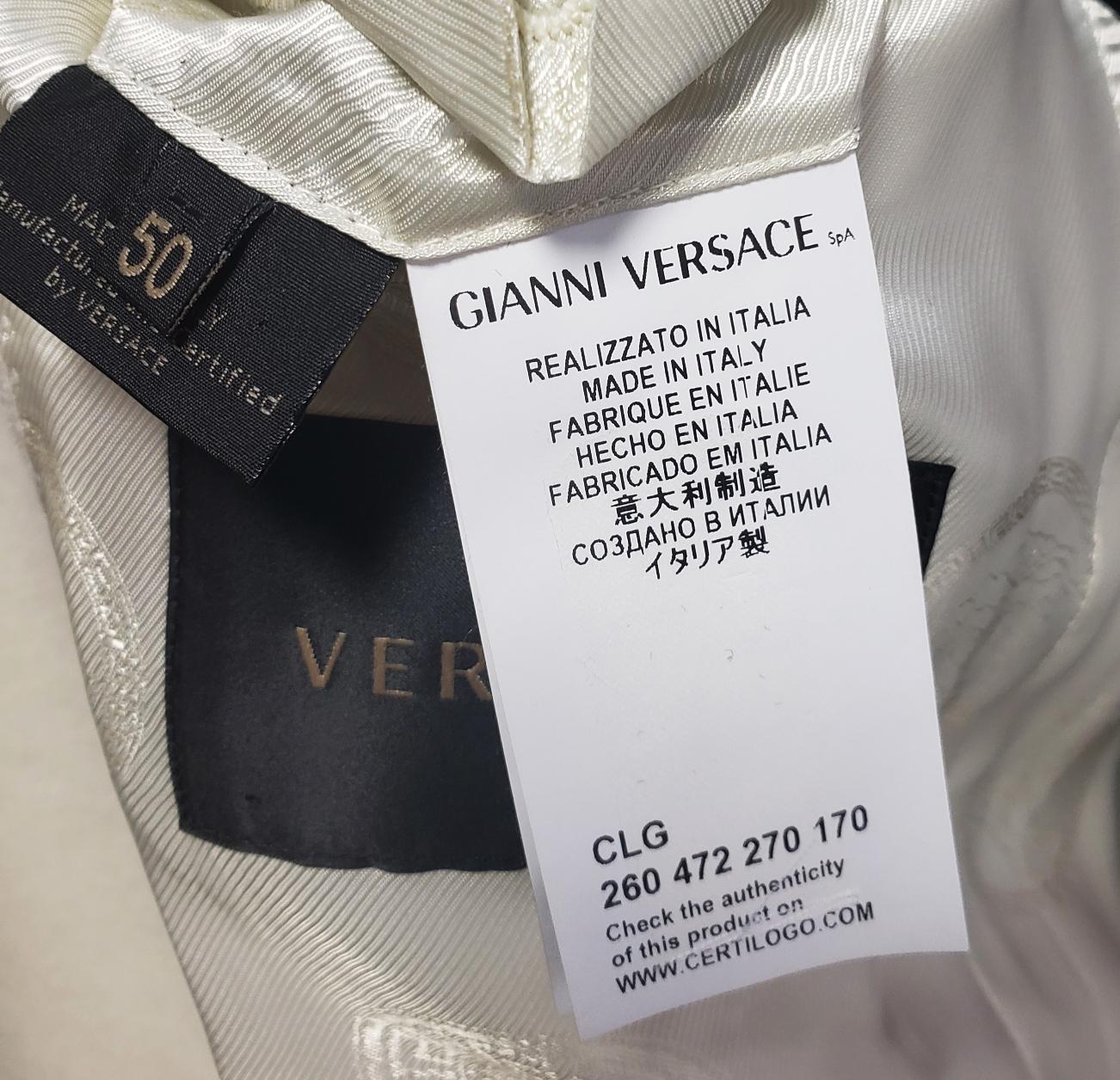 F/W2013 look #51 BRAND NEW VERSACE OFF WHITE 100% CASHMERE SUIT 50 - 40 (L) For Sale 6