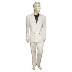 F/W2013 look #51 BRAND NEW VERSACE OFF WHITE 100% CASHMERE SUIT 50 - 40 (L)