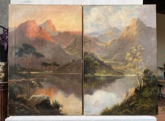 F. Walters - Pair of early 20th century British landscape paintings - Mountains