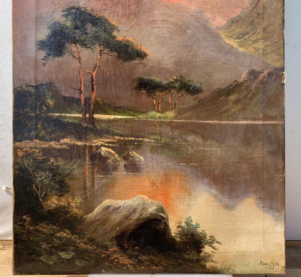 F. Walters - Pair of early 20th century British landscape paintings - Mountains For Sale 2