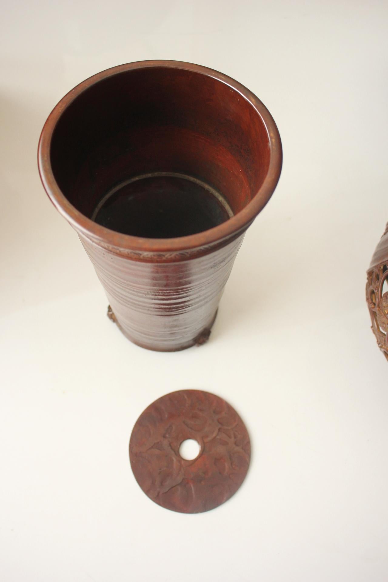 F1 Japanische Kunstvase aus Kupfer von Suga Gesshin, Takaoka Copperware im Angebot 6