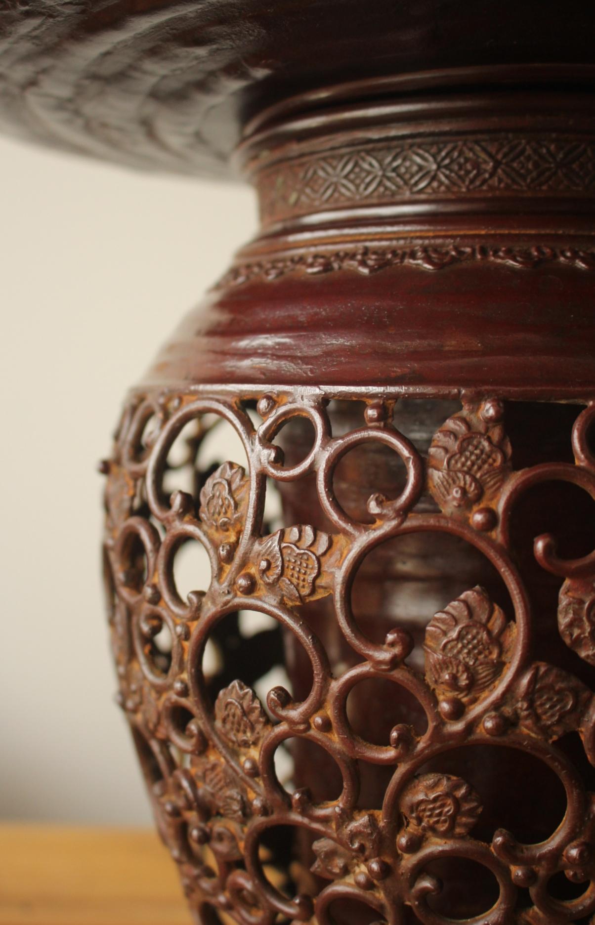 F1 Japanische Kunstvase aus Kupfer von Suga Gesshin, Takaoka Copperware (20. Jahrhundert) im Angebot