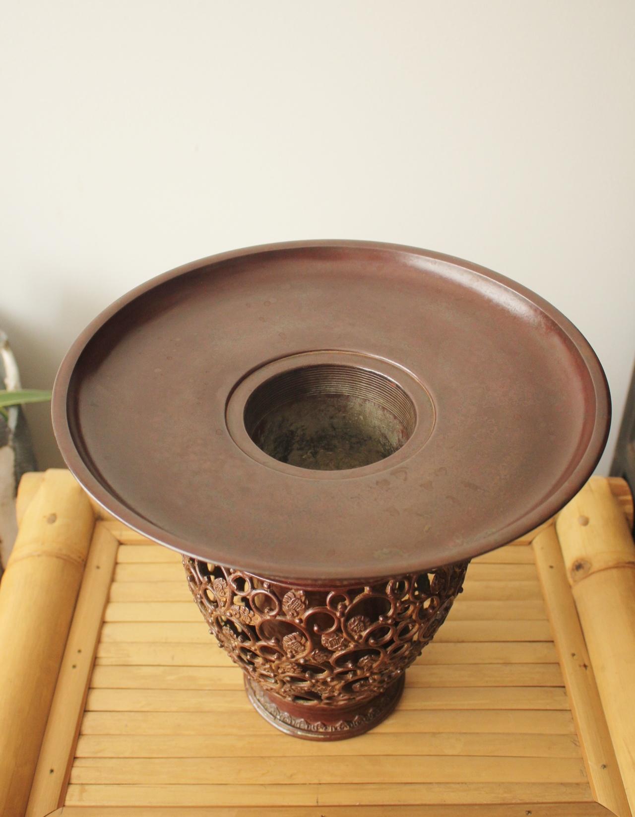 F1 Japanische Kunstvase aus Kupfer von Suga Gesshin, Takaoka Copperware im Angebot 2