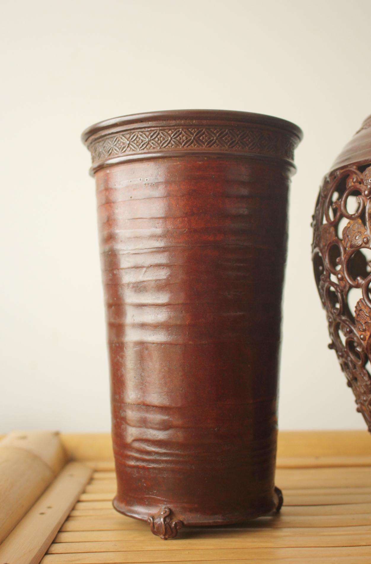 F1 Japanische Kunstvase aus Kupfer von Suga Gesshin, Takaoka Copperware im Angebot 4
