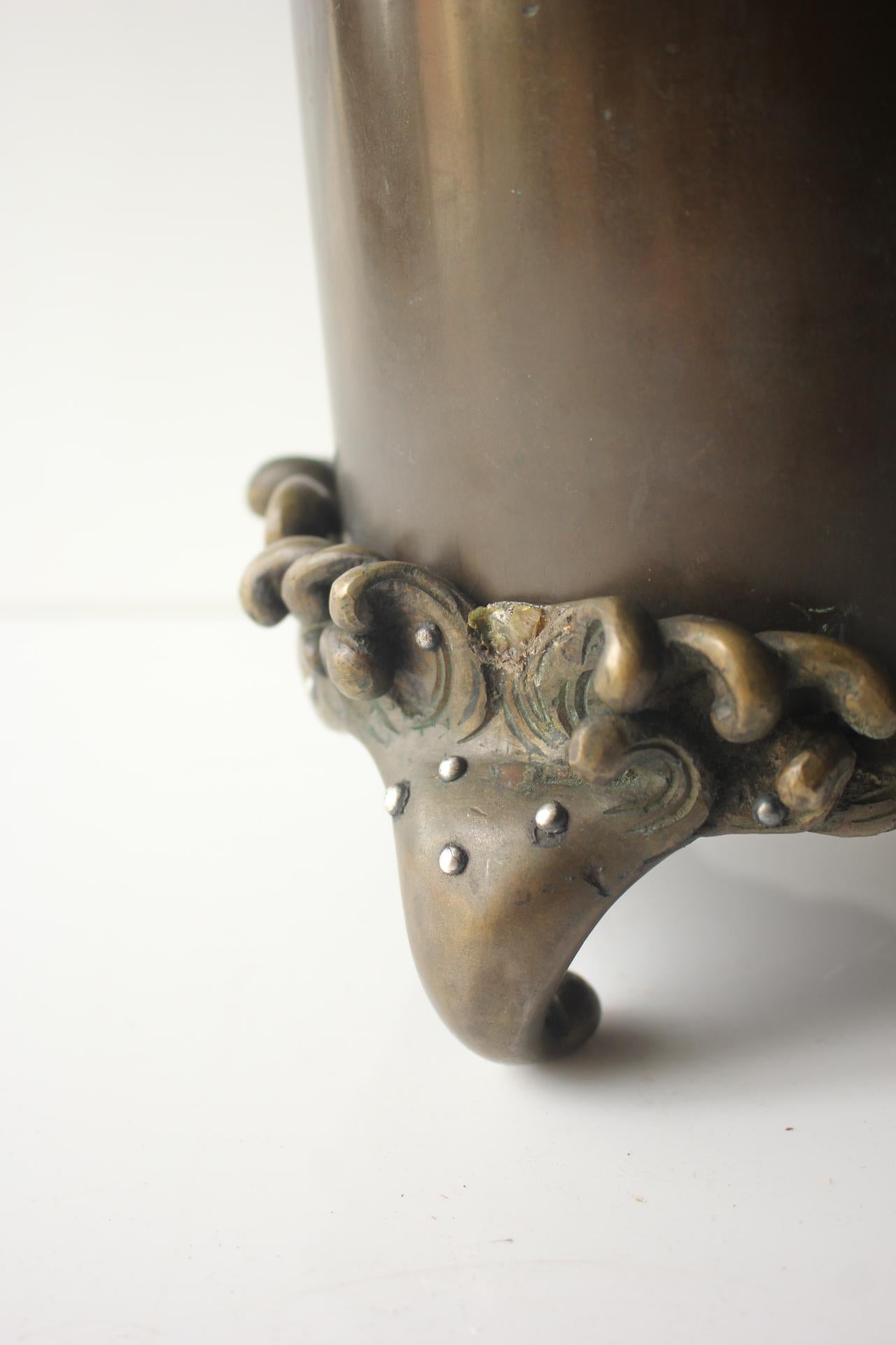 F11 Jarrón de cobre antiguo de arte japonés Copperware en venta 4