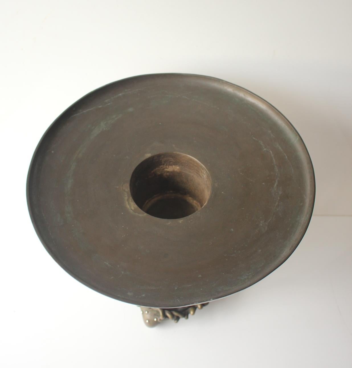 F11 Jarrón de cobre antiguo de arte japonés Copperware en venta 5