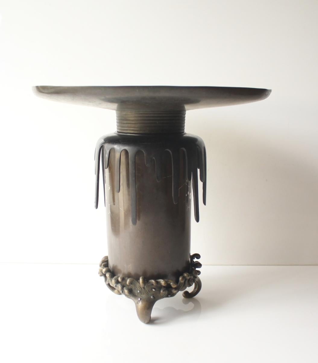 F11 Jarrón de cobre antiguo de arte japonés Copperware en venta 6