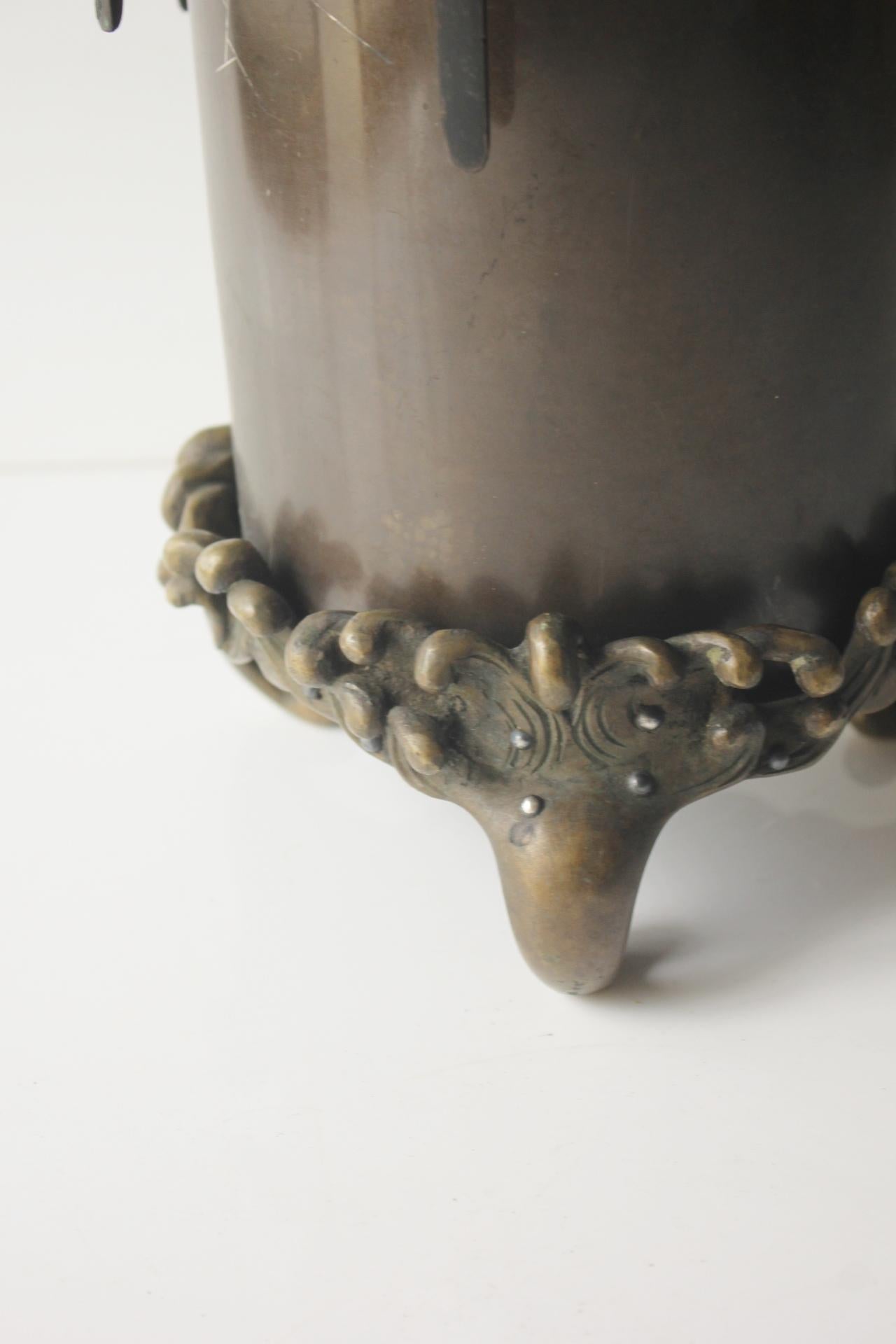 F11 Jarrón de cobre antiguo de arte japonés Copperware en venta 8