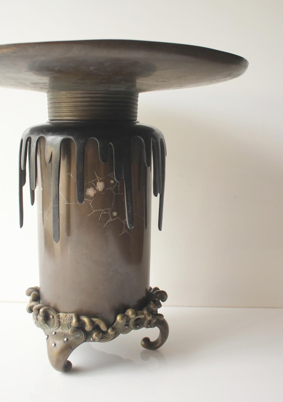 F11 Jarrón de cobre antiguo de arte japonés Copperware Japonés en venta