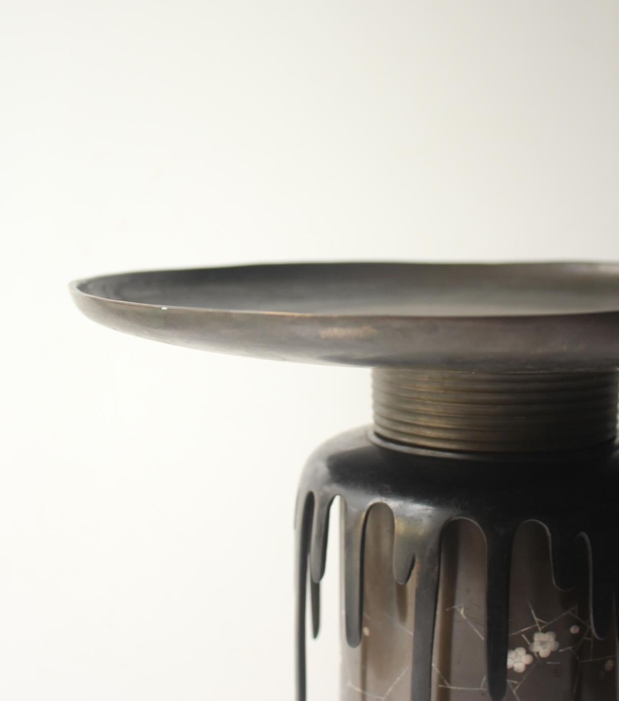 F11 Jarrón de cobre antiguo de arte japonés Copperware siglo XX en venta