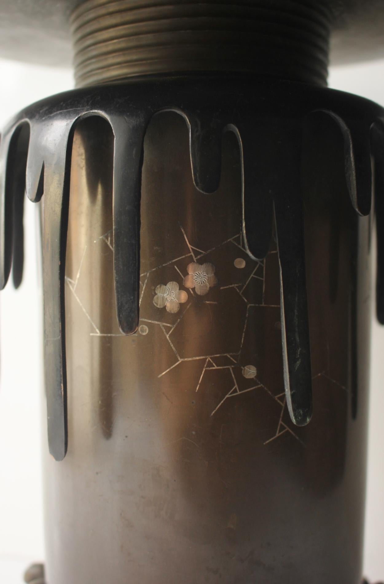 F11 Jarrón de cobre antiguo de arte japonés Copperware en venta 3