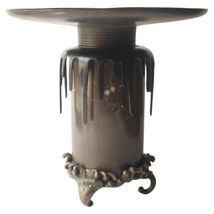 F11 Jarrón de cobre antiguo de arte japonés Copperware en venta