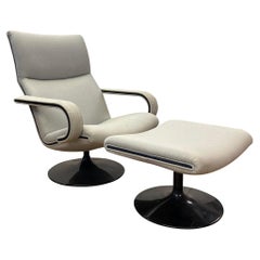 F141 Swivel Lounge Chair and Ottoman by Geoffrey Harcourt for Artifort