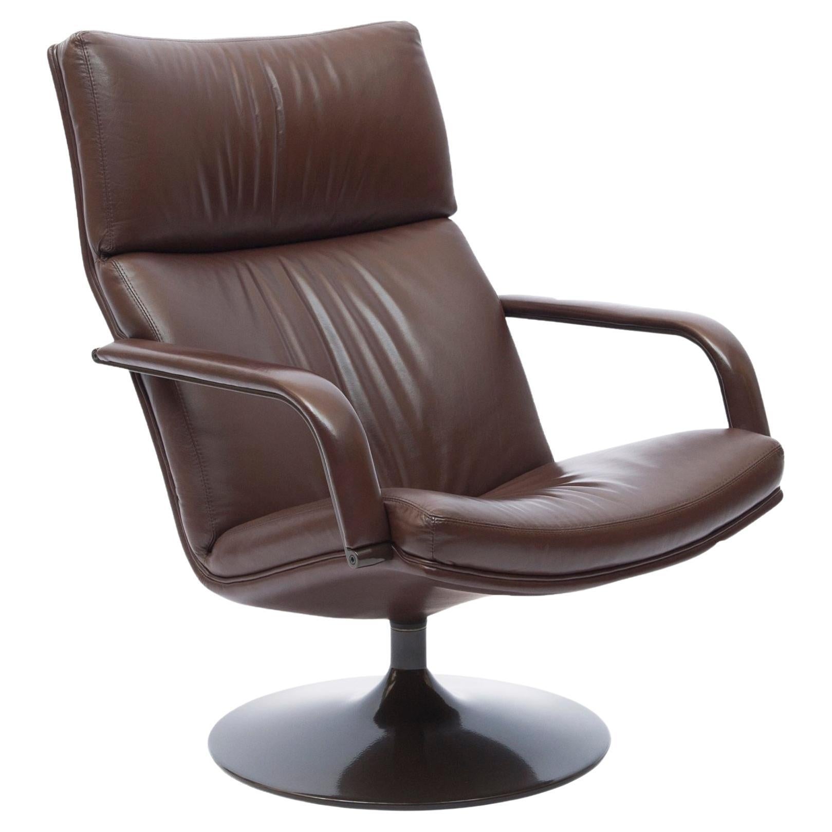 F142 Disk Base Swivel Chair by Geoffrey Harcourt for Artifort, 1970s For Sale